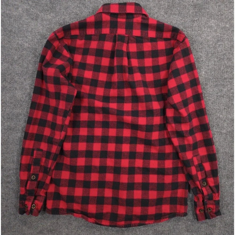 The Vermont Flannel Co Flannel Shirt Mens XS Red Black Buffalo Check Made In USA